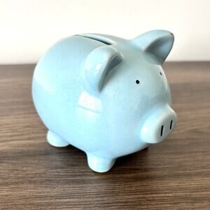 Pearhead Ceramic Piggy Bank - Blue - Small